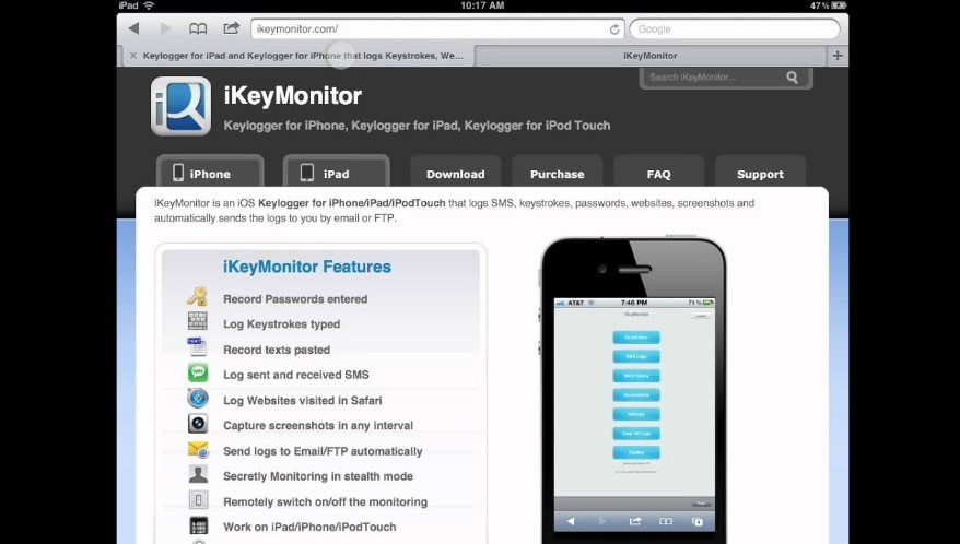 Aplikasi iKeyMonitor (YouTube)
